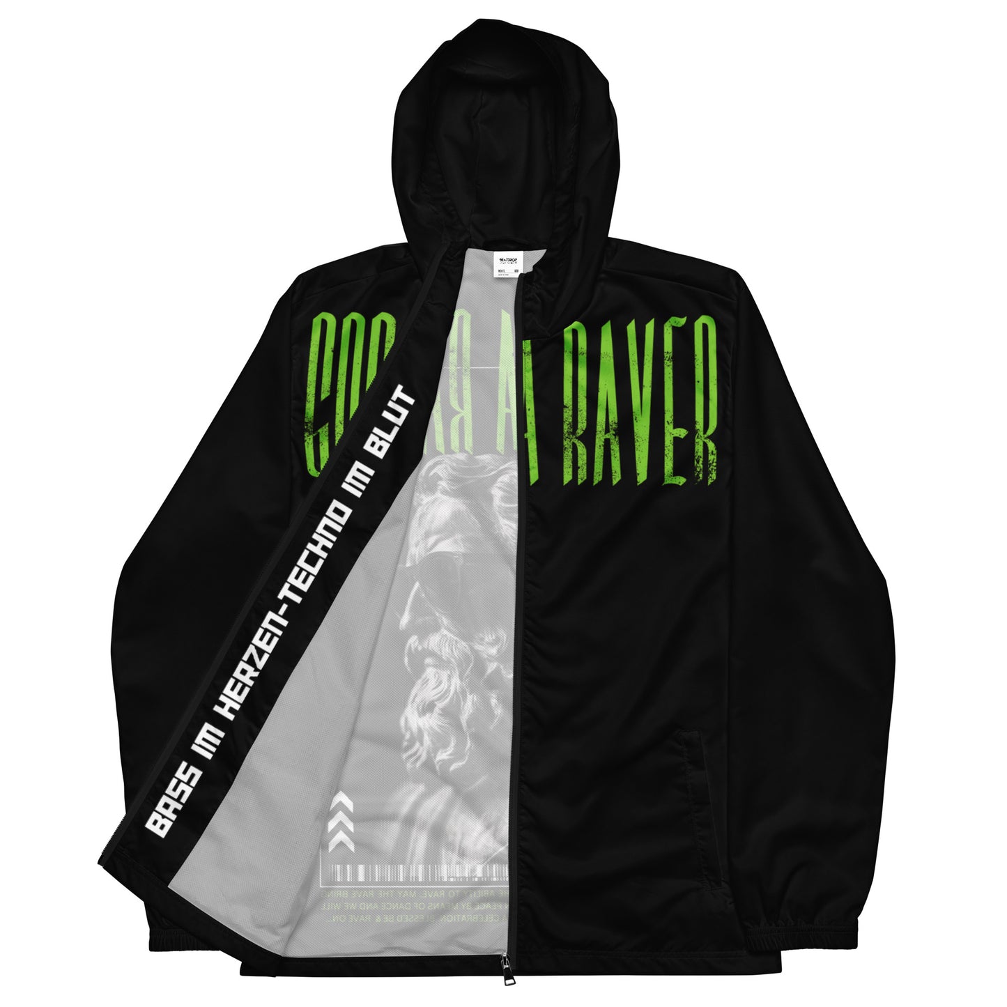 GOD IS A RAVER Windbreaker