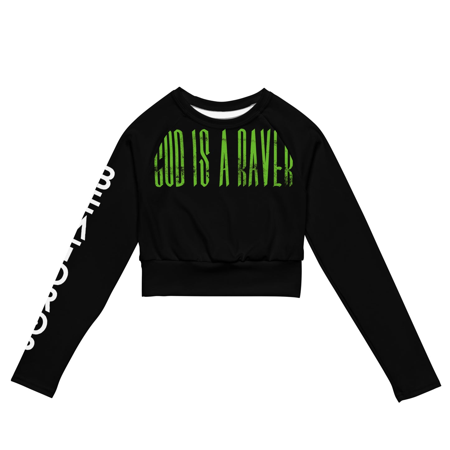 GOD IS A RAVER Langarm Crop Top